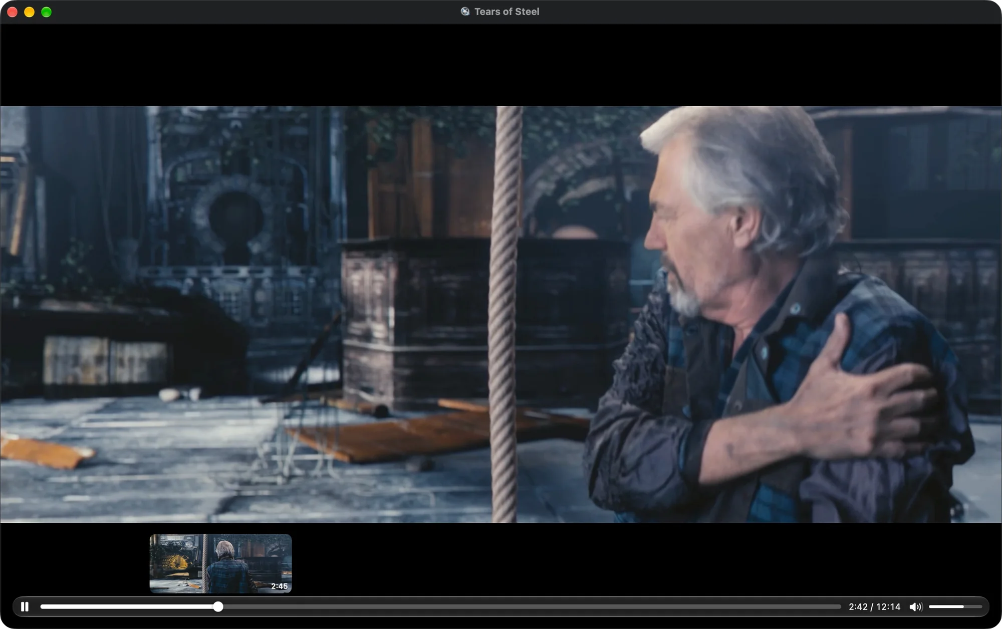Scrubbing along Leah's timeline, with the preview following the pointer